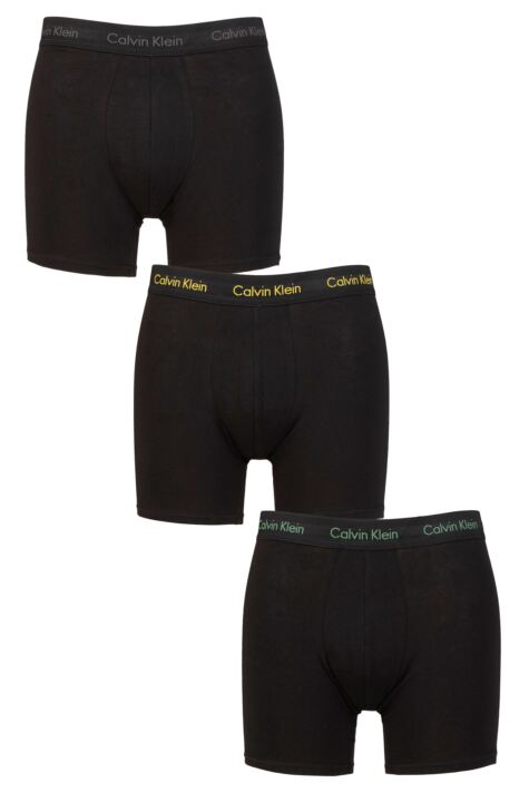 Mens 3 Pack Calvin Klein Cotton Stretch Longer Leg Trunks