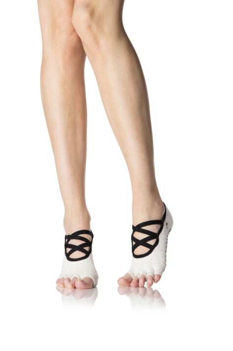 Ladies ToeSox Ballet Cross Half Toe Socks With Grip from SOCKSHOP