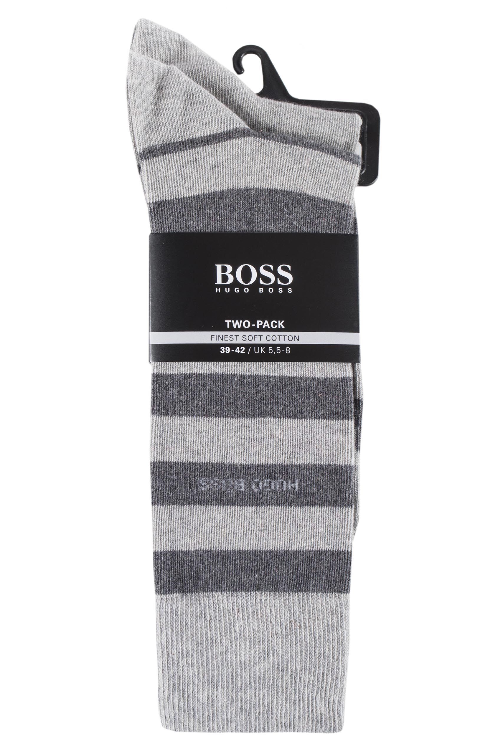 Hugo Boss Block Striped and Plain Combed Cotton Socks