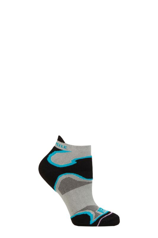 Mens and Women's 1 Pair 1000 Mile Multi Sport Fusion Socklet Socks Silver / Kingfisher 6-8.5 Ladies