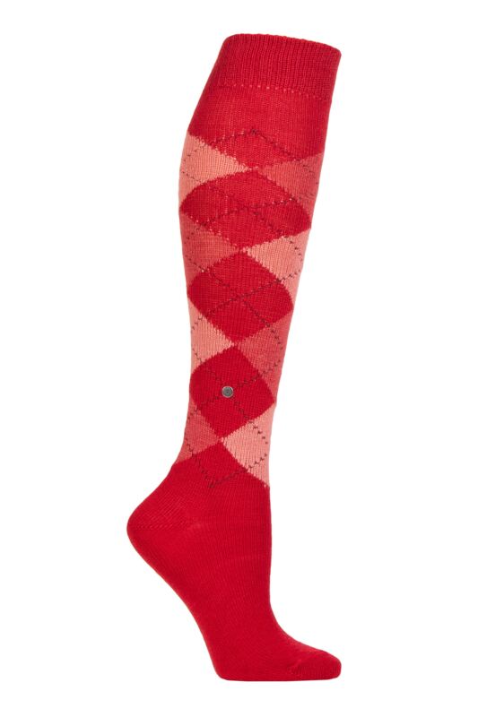 Women's 1 Pair Burlington Whitby Extra Soft Argyle Knee High Socks