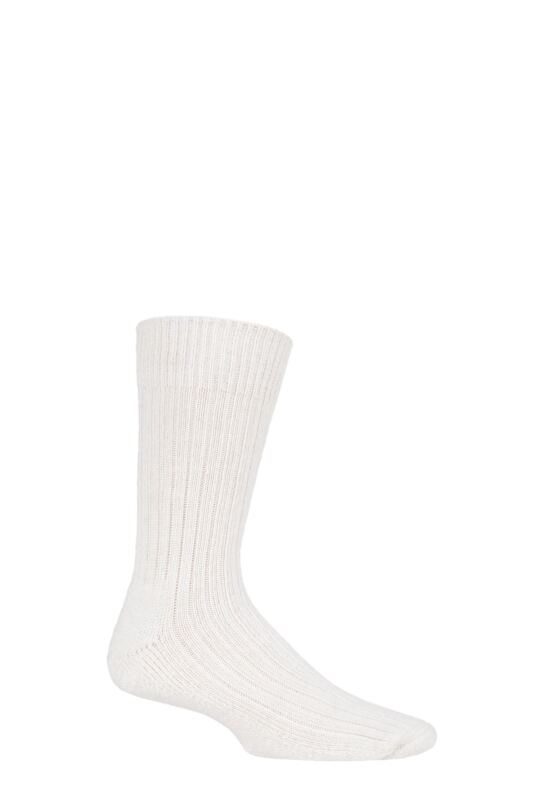 Mens and Women's 1 Pair SOCKSHOP of London Alpaca Ribbed Boot Socks With Cushioning