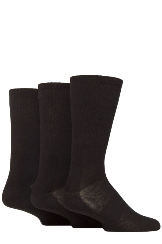 Mens 3 Pair Glenmuir Half Cushioned Bamboo Sports Socks