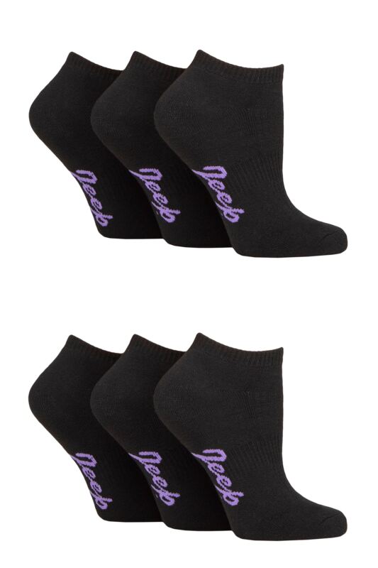 Women's 6 Pair Jeep Performance Polyester Cushioned Trainer Socks