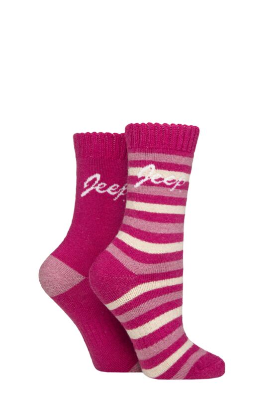 Women's 2 Pair Jeep Wool Blend Thermal Boot Socks