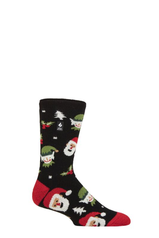 Mens 1 Pair SOCKSHOP Heat Holders 1.6 TOG Lite Christmas Socks