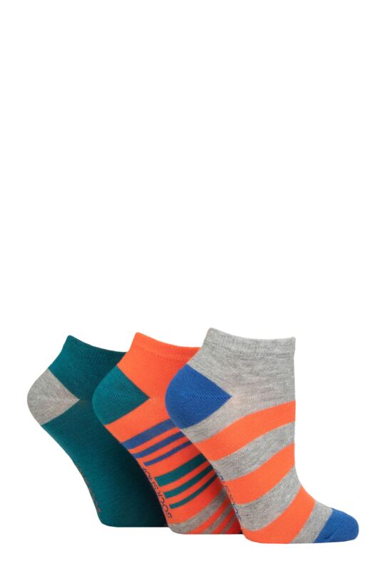 Women's 3 Pair SOCKSHOP Patterned, Striped, Plain, Ribbed and Mesh Bamboo Trainer Socks