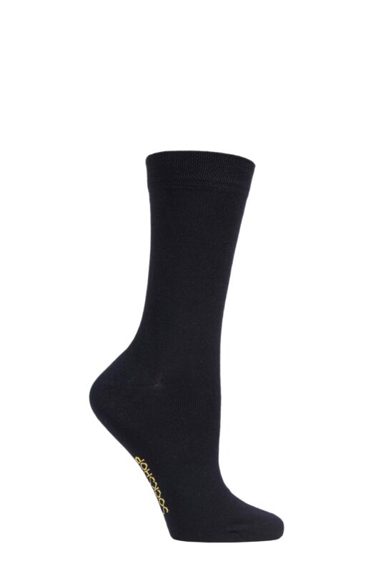 Women's 1 Pair SOCKSHOP Colour Burst Bamboo Socks with Smooth Toe Seams Back In Black 4-8 Ladies