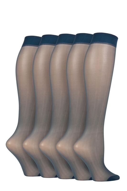 Women's 5 Pair SOCKSHOP 15 Denier Knee Highs