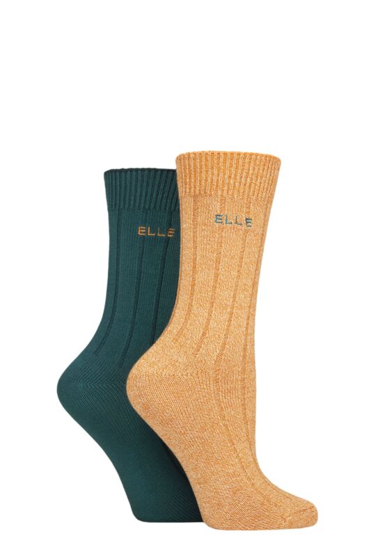 Women's 2 Pair Elle Ribbed Bamboo Boot Socks