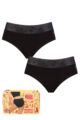 Women's 2 Pack Sloggi Period Pants Hipster Medium - Black