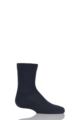 Boys and Girls 1 Pair Falke Back to School Plain Cotton Socks - Dark Marine