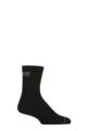 Mens 1 Pair 1000 Mile Blister-free Double Layer Liner Socks - Black