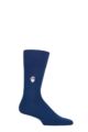 Mens 1 Pair Falke Airport Santa Clause Embroidered Wool Cotton Socks - Royal Blue