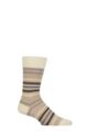 Mens 1 Pair Falke Tinted Stripe Wool Socks - Cream