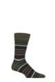 Mens 1 Pair Falke Tinted Stripe Wool Socks - Wald