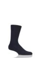 Mens 1 Pair Falke Teppich Im Schuh 'Carpet In Shoe' Virgin Wool Ribbed Socks - Dark Navy