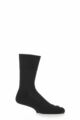 Mens 1 Pair Falke Airport Plus Plain Virgin Wool and Cotton Cushioned Business Socks - Black