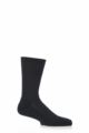 Mens 1 Pair Falke Airport Plus Plain Virgin Wool and Cotton Cushioned Business Socks - Dark Navy