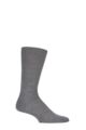 Mens 1 Pair Falke Airport Plain Virgin Wool and Cotton Business Socks - Dark Grey Melange