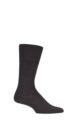 Mens 1 Pair Falke Airport Plain Virgin Wool and Cotton Business Socks - Dark Brown Melange