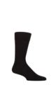 Mens 1 Pair Falke Sensitive Berlin Virgin Wool Left and Right Socks With Comfort Cuff - Black