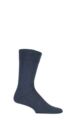 Mens 1 Pair Falke Sensitive London Cotton Left and Right Socks With Comfort Cuff - Navy Blue Melange