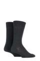 Mens 2 Pair Falke Swing Plain Cotton Socks - Anthracite Melange