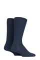 Mens 2 Pair Falke Swing Plain Cotton Socks - Dark Blue