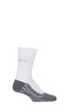 Mens 1 Pair Falke RU4 Cool Volume Ergonomic Cushioned Crew Running Socks - White / Grey