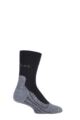 Mens 1 Pair Falke RU4 Cool Volume Ergonomic Cushioned Crew Running Socks - Black / Grey