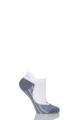 Women's 1 Pair Falke RU4 Invisible Light Volume Ergonomic Cushioned Invisible Running Socks - White / Grey