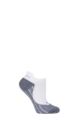 Women's 1 Pair Falke RU4 Invisible Light Volume Ergonomic Cushioned Invisible Running Socks - White / Grey