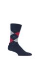 Mens 1 Pair Burlington King Argyle Cotton Socks - Marine