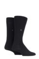 Mens 2 Pair Burlington Everyday Cotton Socks - Black