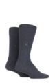 Mens 2 Pair Burlington Everyday Cotton Socks - Charcoal