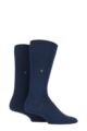 Mens 2 Pair Burlington Everyday Cotton Socks - Marine