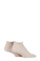 Mens 2 Pair Burlington Everyday Cotton Trainer Socks - Beige