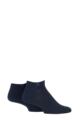 Mens 2 Pair Burlington Everyday Cotton Trainer Socks - Marine