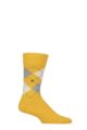 Mens 1 Pair Burlington King Argyle Cotton Socks - Yellow