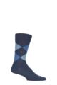 Mens 1 Pair Burlington Edinburgh Virgin Wool Argyle Socks - Blues