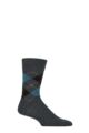 Mens 1 Pair Burlington Edinburgh Virgin Wool Argyle Socks - Quiet Green