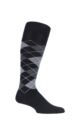 Mens 1 Pair Burlington Preston Soft Acrylic Knee High Socks - Black / Pearl