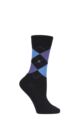 Women's 1 Pair Burlington Marylebone Argyle Wool Socks - Black Mix