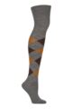 Women's 1 Pair Burlington Marylebone Argyle Wool Overknee Socks - Dark Grey