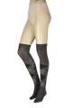 Women's 1 Pair Burlington Marylebone Argyle Wool Overknee Socks - Asphalt Melange