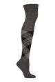 Women's 1 Pair Burlington Marylebone Argyle Wool Overknee Socks - Asphalt Melange