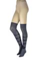 Women's 1 Pair Burlington Marylebone Argyle Wool Overknee Socks - Dark Blue Melange