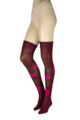 Women's 1 Pair Burlington Marylebone Argyle Wool Overknee Socks - Red