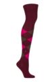 Women's 1 Pair Burlington Marylebone Argyle Wool Overknee Socks - Red